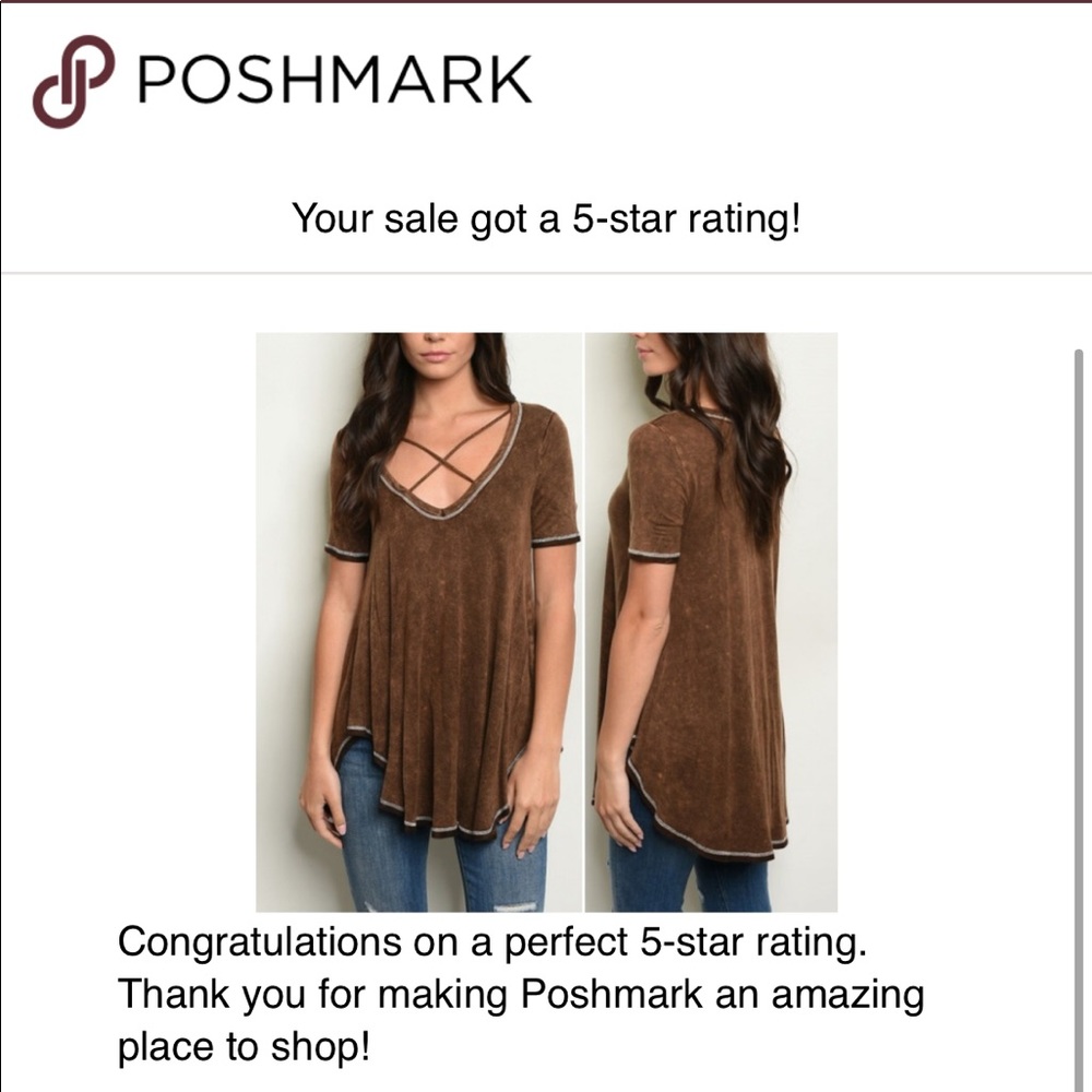BROWN MINERAL WASH STRAP TEE TOP - Picture 8 of 8